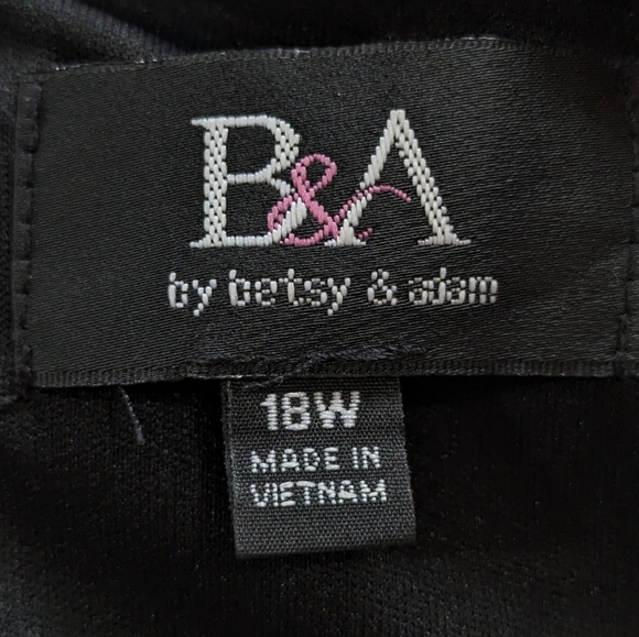 B&A by Betsy & Adam black pink sleeveless maxi gown dress 18W - Picture 10 of 11